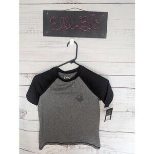 NWT Art Class Boys Gray/Black Swim Tee Rashguard UPF50+ S